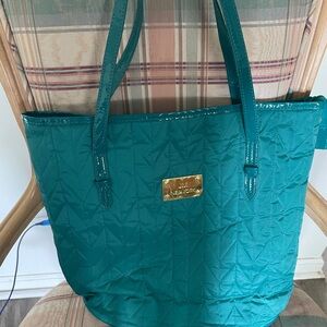 Vibrant Teal Quilted Tote Bag by JM New York